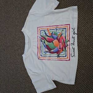 Girls Graphic Cropped T-Shirt Size 7Y